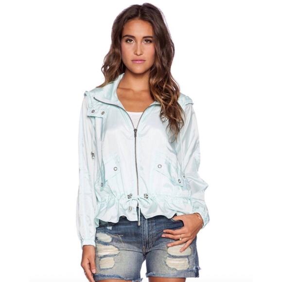 Free People Ripstop parachute jacket Mint rain jacket Medium - Picture 1 of 6